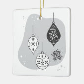 Schneeflocken und Bauernweihen - Weihnachten Keramikornament (Links)