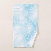 Schneeflocken und blaue Lichter Badhandtuch Set (Handtuch)