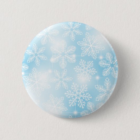 Schneeflocken und blaue Lichter Button (Vorderseite)