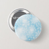 Schneeflocken und blaue Lichter Button (Vorne & Hinten)