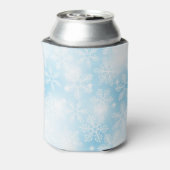 Schneeflocken und blaue Lichter Dosenkühler (Kanne Rückseite)