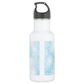 Schneeflocken und blaue Lichter Edelstahlflasche (Rückseite)