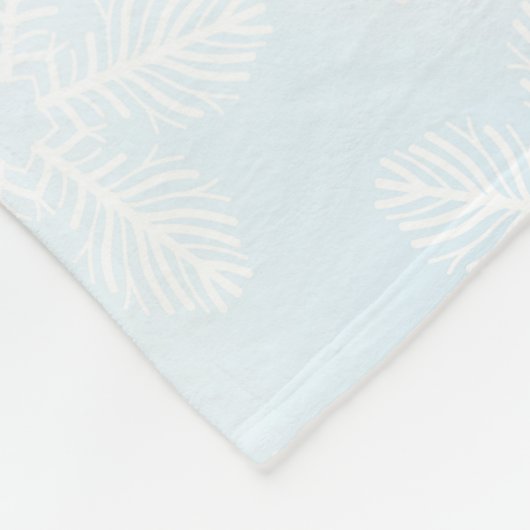 Schneeflocken und blaue Lichter Fleecedecke (Ecke)