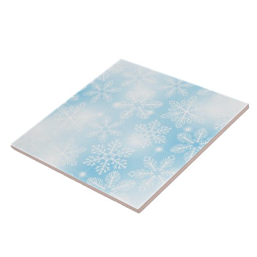 Schneeflocken und blaue Lichter Fliese (Seite)