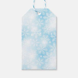 Schneeflocken und blaue Lichter Geschenkanhänger