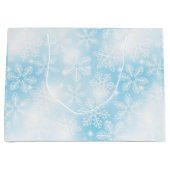 Schneeflocken und blaue Lichter Große Geschenktüte (Vorderseite)