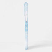 Schneeflocken und blaue Lichter iPhone Hülle (Linke Seite)