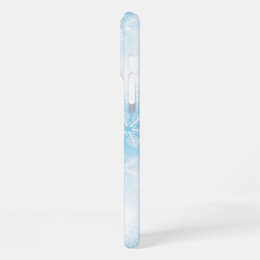 Schneeflocken und blaue Lichter iPhone Hülle (Linke Seite)