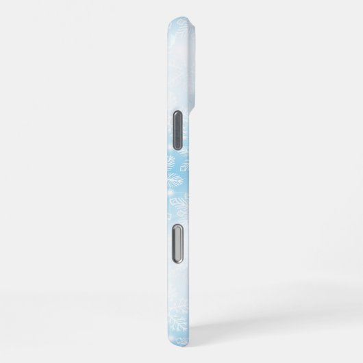 Schneeflocken und blaue Lichter iPhone Hülle (Rechte Seite)