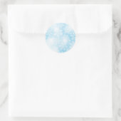 Schneeflocken und blaue Lichter Runder Aufkleber (Tasche)