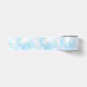 Schneeflocken und blaue Lichter Satinband (Vorderseite)
