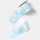 Schneeflocken und blaue Lichter Satinband (Rückseite)