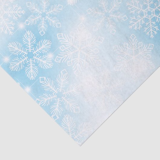 Schneeflocken und blaue Lichter Seidenpapier (Ausschnitt)