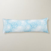 Schneeflocken und blaue Lichter Seitenschläferkissen (Rückseite)