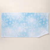 Schneeflocken und blaue Lichter Strandtuch (Vorderseite)