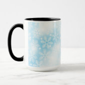 Schneeflocken und blaue Lichter Tasse (Links)