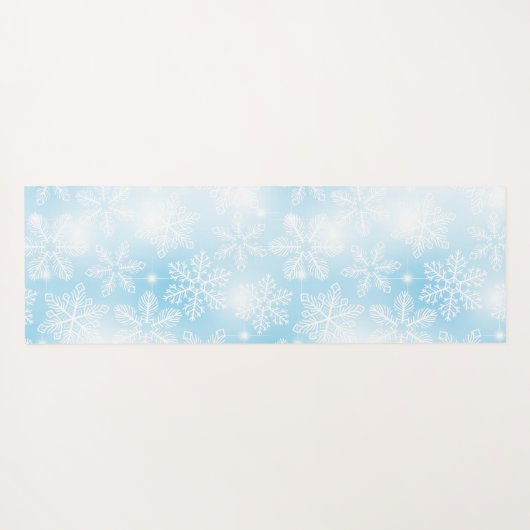Schneeflocken und blaue Lichter Yogamatte (Rückseite (Horizontal))