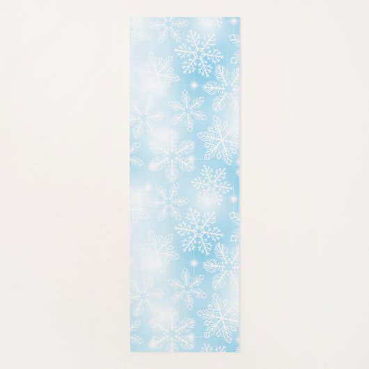 Schneeflocken und blaue Lichter Yogamatte (Vorderseite)