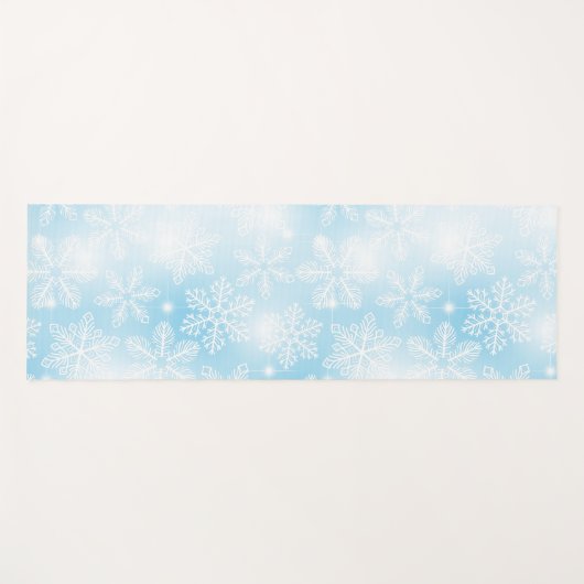Schneeflocken und blaue Lichter Yogamatte (Vorderseite (Horizontal))