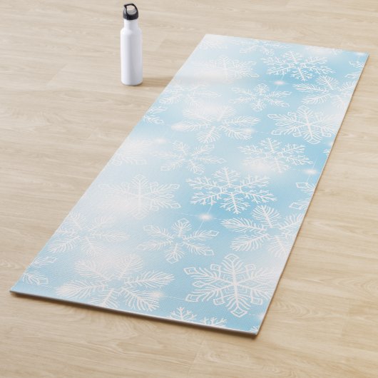 Schneeflocken und blaue Lichter Yogamatte (Beispiel)