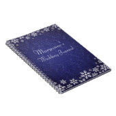 Schneeflocken und Blue Damask Wedding Journal Notizblock (Rechte Seite)