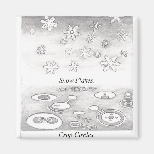 Schneeflocken und Crop Circles verglichen Magnet (Vorne)