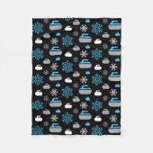 Schneeflocken und Curling Rocks Fleece Blanken (Vorderseite)