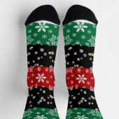 Schneeflocken und Diamanten Premium-Crew Socken (Oben)