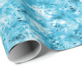 Schneeflocken und Eis im Aqua Geschenkpapier (Rolleneckpunkt)