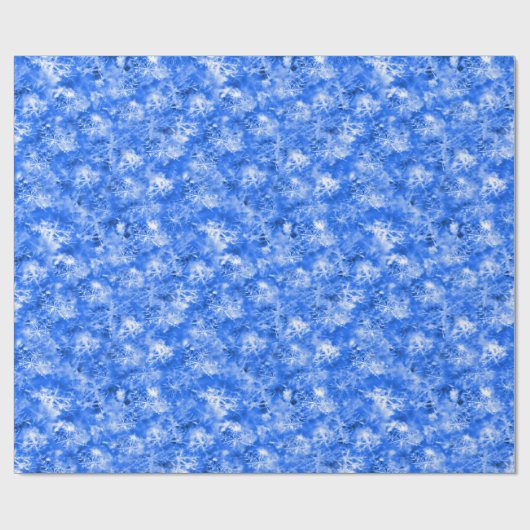 Schneeflocken und Eis in Bright Blue Geschenkpapier (Flach)