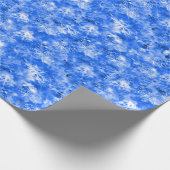 Schneeflocken und Eis in Bright Blue Geschenkpapier (Ecke)