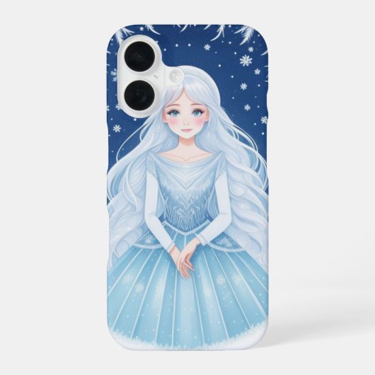 Schneeflocken und Eis iPhone 16 Hülle (Rückseite)