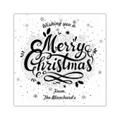 Schneeflocken und Frohe Weihnachten individuell an Gummistempel (Prägung)