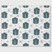 Schneeflocken und Geschenkboxen Geschenkpapier (Flach)