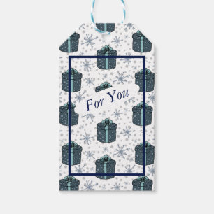 Schneeflocken und Geschenke Tag Geschenkanhänger