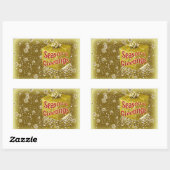 Schneeflocken und Geschenke Weihnachtsgold Rechteckiger Aufkleber (Blatt)