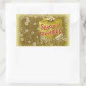 Schneeflocken und Geschenke Weihnachtsgold Rechteckiger Aufkleber (Tasche)