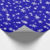 Schneeflocken und Glitzern Nahtloses Muster Geschenkpapier (Ecke)