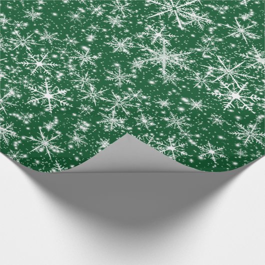 Schneeflocken und Glitzern Nahtloses Muster Geschenkpapier (Ecke)