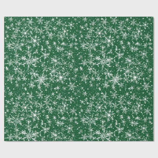 Schneeflocken und Glitzern Nahtloses Muster Geschenkpapier (Flach)