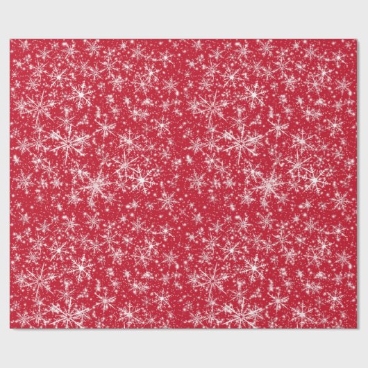 Schneeflocken und Glitzern Nahtloses Muster Geschenkpapier (Flach)