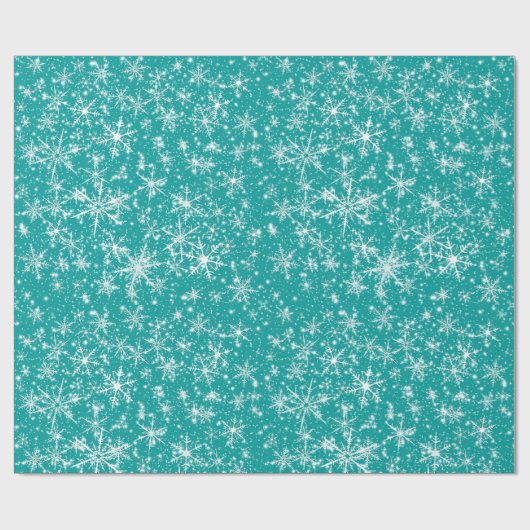 Schneeflocken und Glitzern Nahtloses Muster Geschenkpapier (Flach)