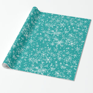 Schneeflocken und Glitzern Nahtloses Muster Geschenkpapier