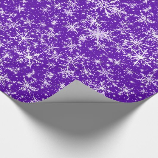 Schneeflocken und Glitzern Nahtloses Muster Geschenkpapier (Ecke)