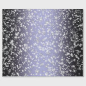 Schneeflocken und Glitzern über L Lila Geschenkpapier (Flach)