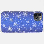 Schneeflocken und Glitzern über Navy Blue Light Case-Mate iPhone Hülle (Rückseite (Horizontal))