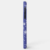 Schneeflocken und Glitzern über Navy Blue Light Case-Mate iPhone Hülle (Hinten/Links)
