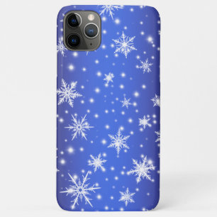 Schneeflocken und Glitzern über Navy Blue Light Case-Mate iPhone Hülle