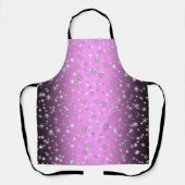 Schneeflocken und Glitzern über rosa Schürze (Vorderseite)