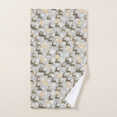 Schneeflocken und Hirsche Badhandtuch Set (Handtuch)